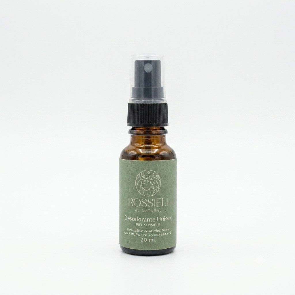 Desodorante Piel Sensible de Rossieli Al Natural, presentación 20 ml